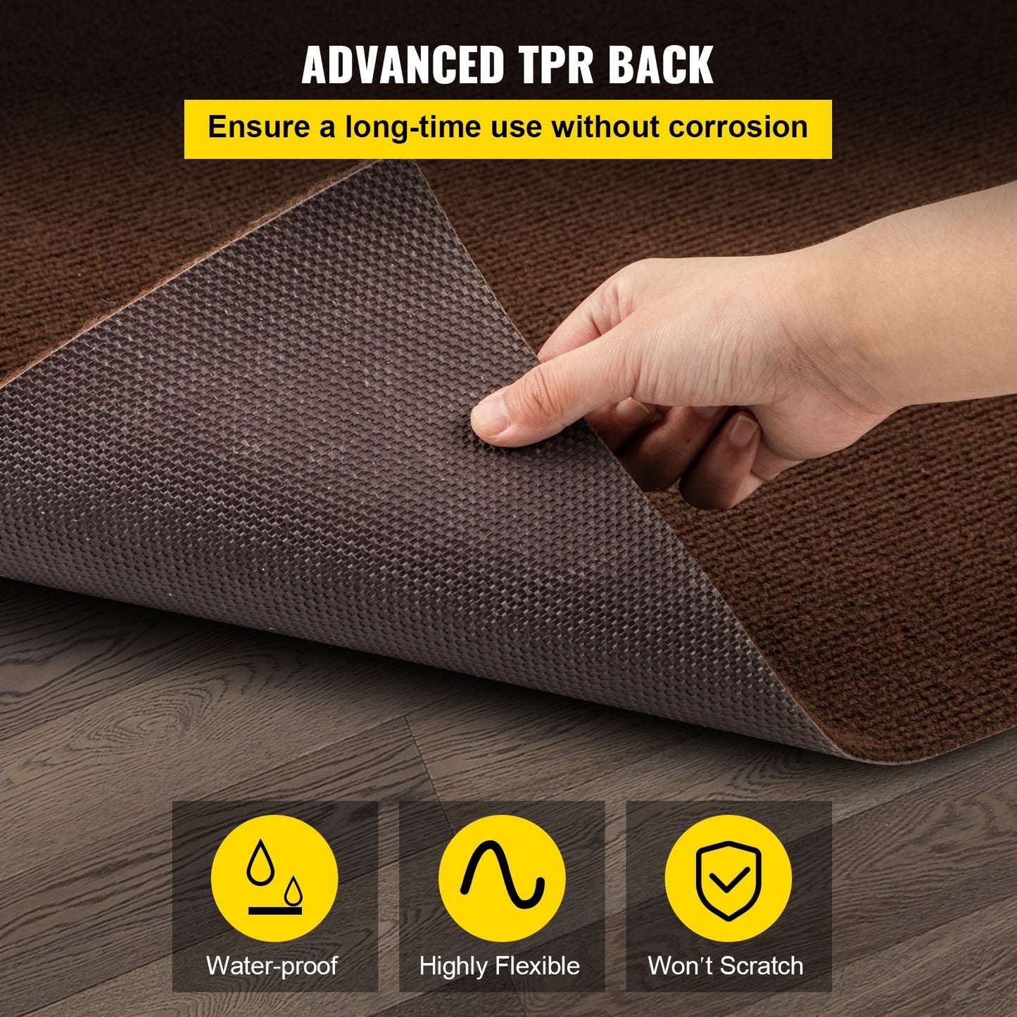 Marine Carpet, 6 x 18 ft Boat Carpeting, Deep Brown Marine Grade Boat Carpet, Indoor/Outdoor Marine Carpeting with Water-Proof TPR Backing, Water-Proof Carpet Roll for Home, Patio, Porch, Deck