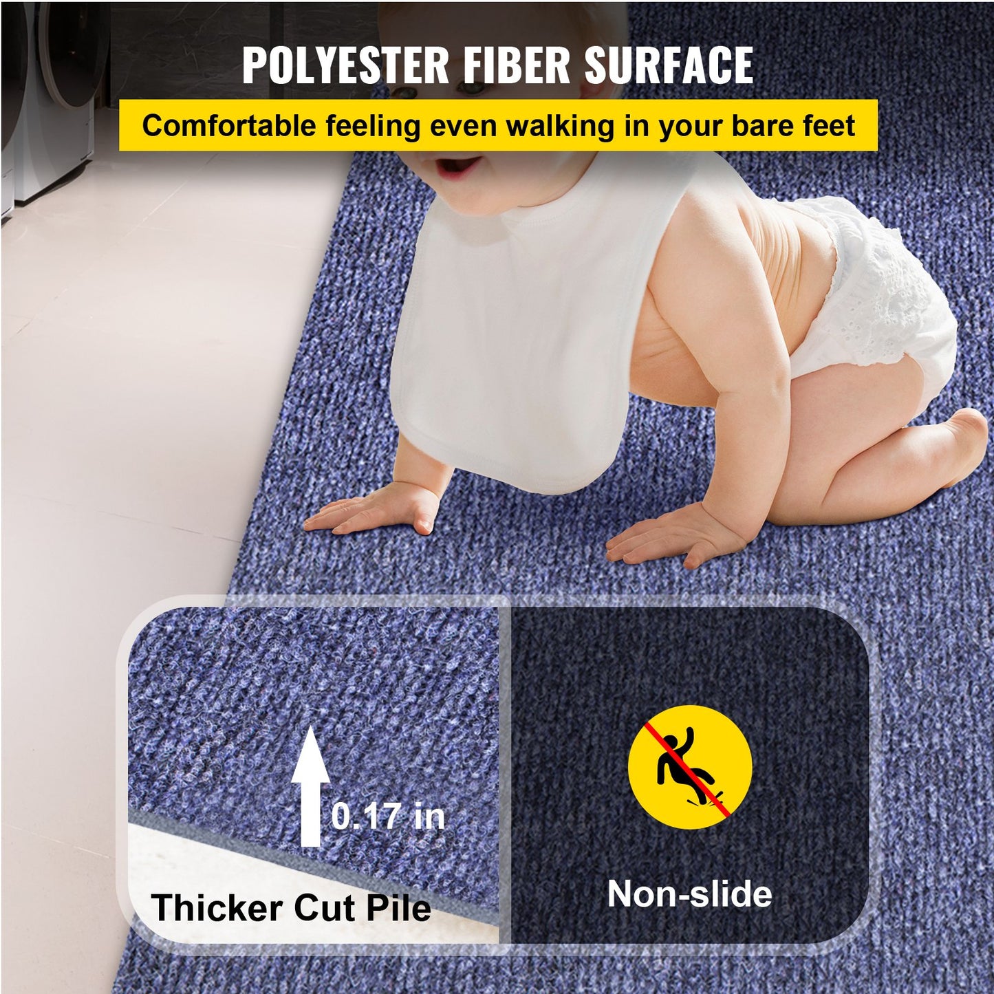 Deep Blue Marine Carpet 6 ft x 39.3 ft, Boat Carpet Rugs, Indoor Outdoor Rugs for Patio Deck Non-Slide TPR Water-Proof Back Outdoor Marine Carpeting Outdoor Carpet