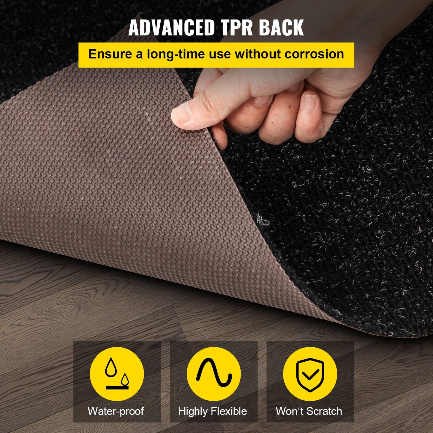 Marine Carpet, 6 x 36 ft Boat Carpeting, Charcoal Black Marine Grade Boat Carpet, Indoor/Outdoor Marine Carpeting with Water-proof TPR Backing, Water-proof Carpet Roll for Home, Patio, Porch, De