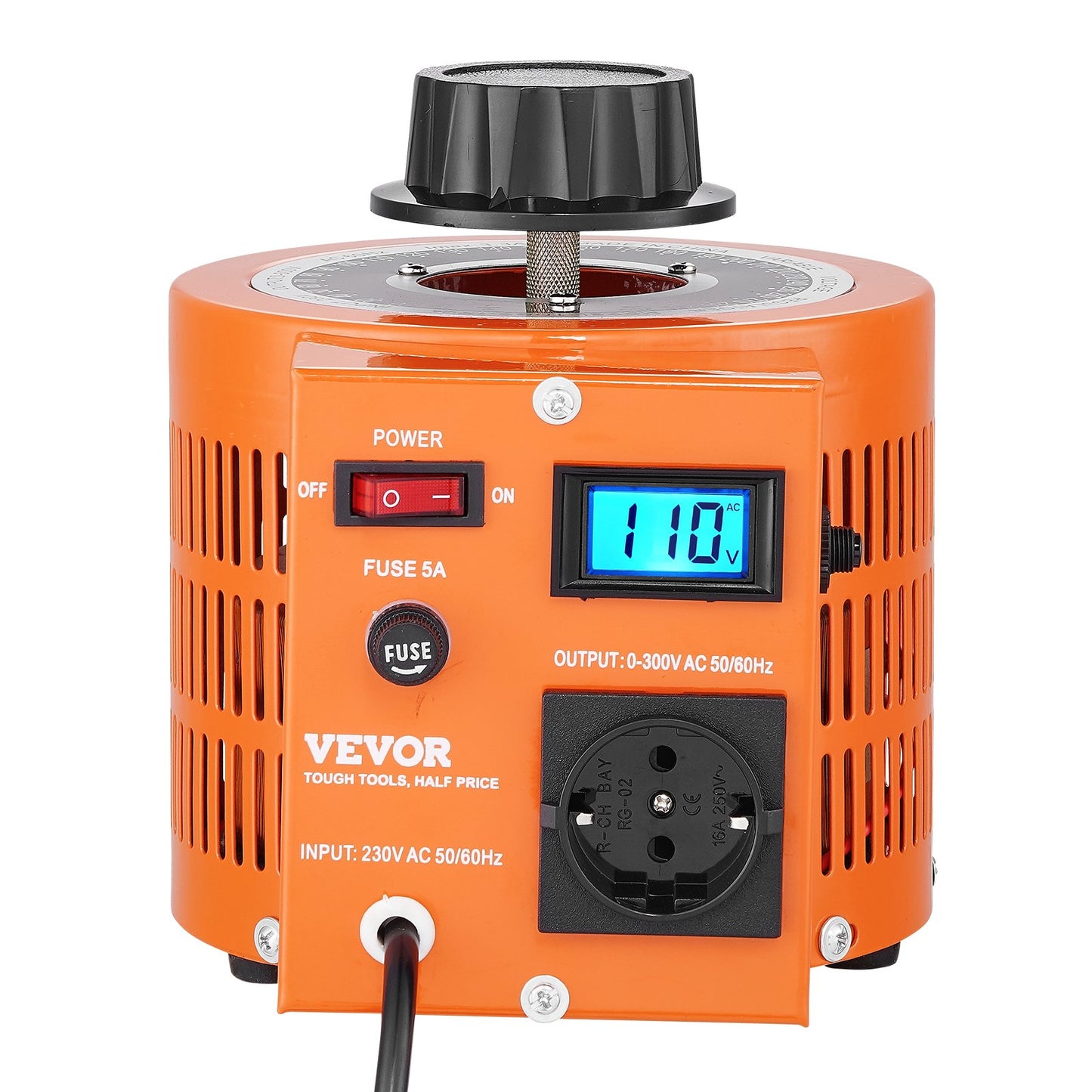 1000VA Transformator för variabel spänning 3,3A 0-300V Spänningsregulator LCD CE