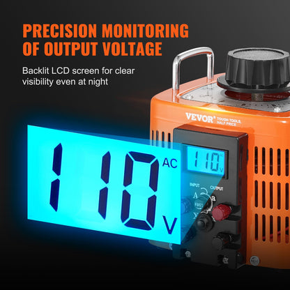 2000VA Transformator för variabel spänning 6,6A 0-300V Spänningsregulator LCD CE