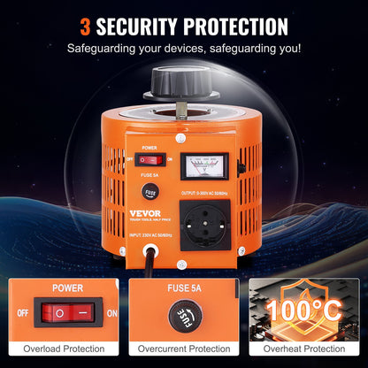 1000VA Variabler Spannungstransformator 3.3A 0-300V AC Spannungsregler CE