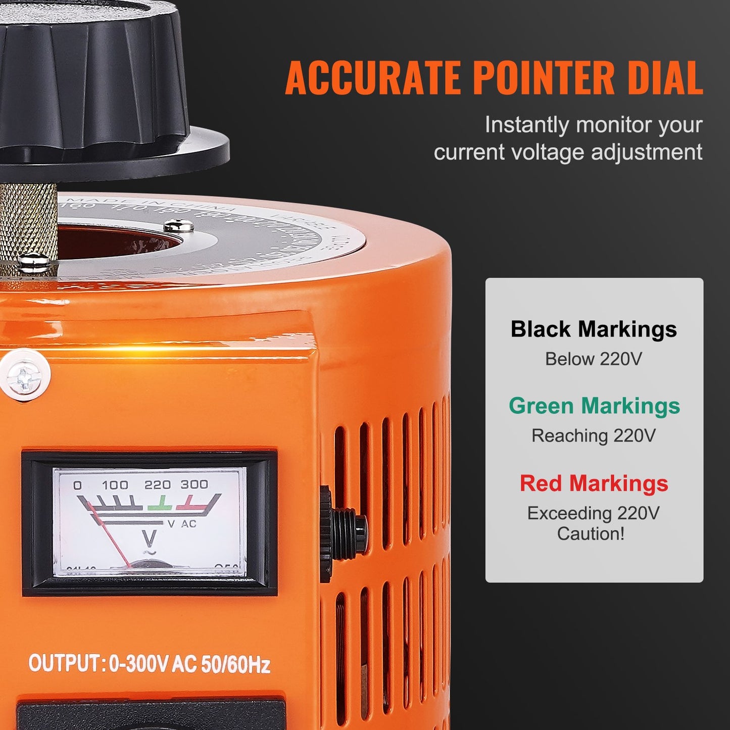 1000VA Variabler Spannungstransformator 3.3A 0-300V AC Spannungsregler CE
