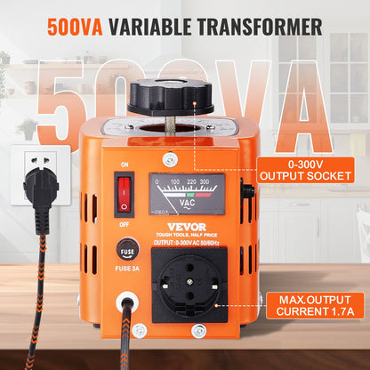 500VA Variabler Spannungstransformator 1.7A 0-300V AC Spannungsregler CE