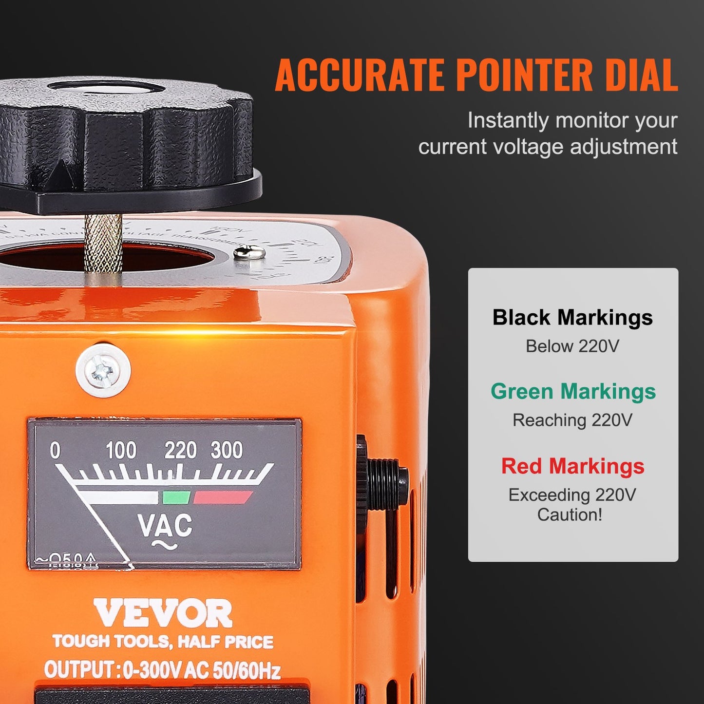 500VA Variabler Spannungstransformator 1.7A 0-300V AC Spannungsregler CE