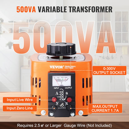 500VA Variabler Spannungstransformator 1.7A 0-300V AC Spannungsregler CE