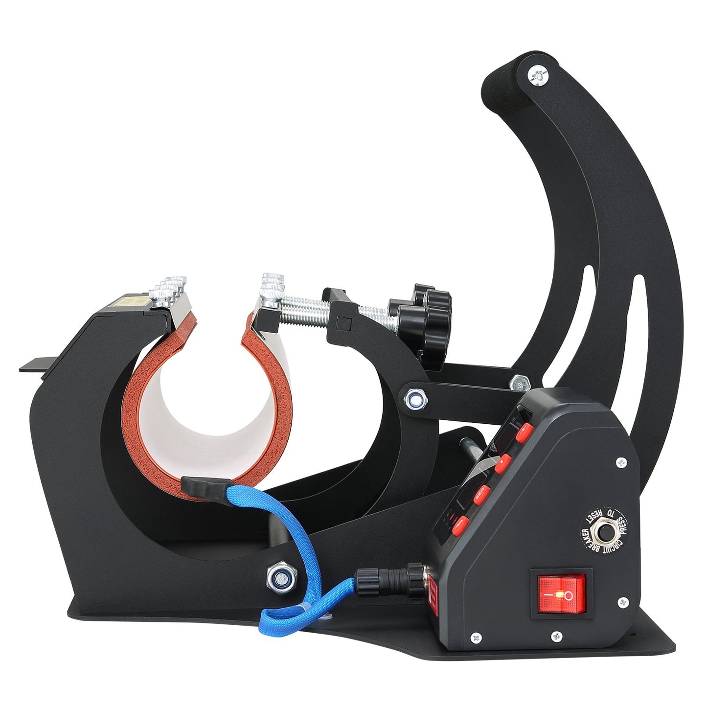 Tassen-Hitzepresse, 11 oz/11,5 cm und 20 oz/22 cm, zwei Platten, LCD-Tassenpresse mit abnehmbaren Transfer-Sublimationsmatten, DIY-Presse für schmale Kaffeetassen, Kieselgeldruck, Schwarz