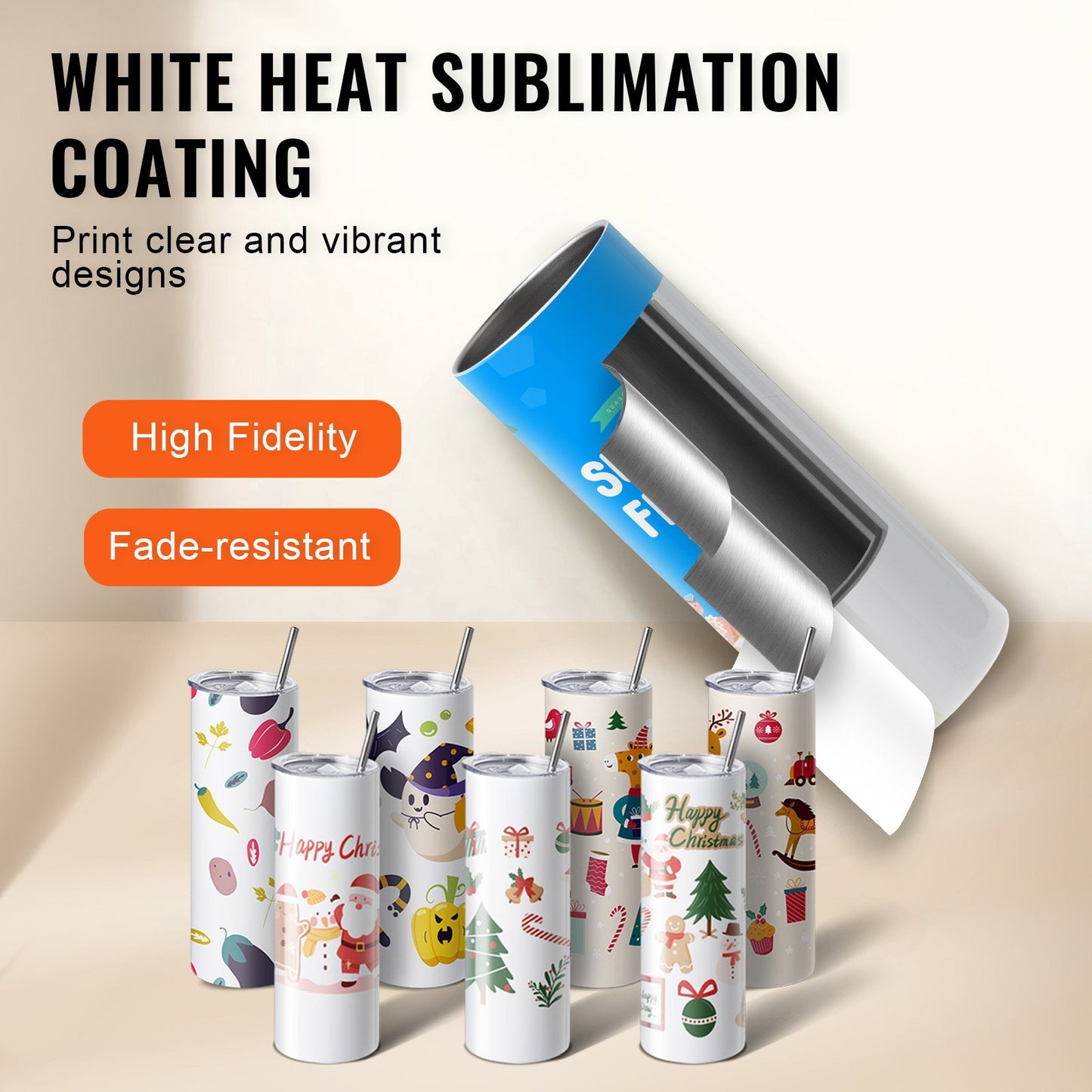 12 Pack Sublimation Tumblers 20oz Skinny Straight, Stainless Steel Sublimation Tumblers Blank, Stainless Steel Double Wall Tumbler for Heat Transfer Customized Gifts with Lid and Straw, Gift Box