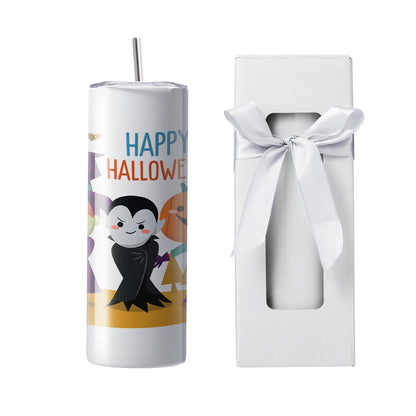 8er-Pack gerade Sublimationsbecher, 591,5 ml, Blankobecher, Großpackung, doppelwandiger Edelstahlbecher mit Strohhalm, Deckel, Bürste, Boden, Schrumpffolie, Geschenkbox, für Wärmepresse und Wärmeübertragung