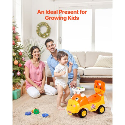 Åkbil för småbarn, Åkbil för småbarn 19 till 36 månader, Åkleksak med tuta och musik, 22 kg lastkapacitet, Förvaring under sätet, Gåvagn från fot till golv för småbarn pojkar flickor |  EU