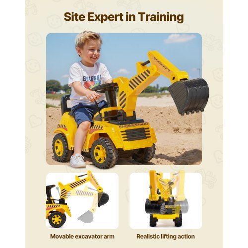 Rutschauto 25 kg Baggerauto mit Helm für Kleinkinder | EU