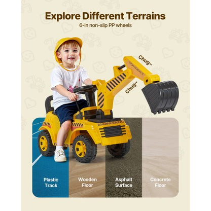 Rutschauto 25 kg Baggerauto mit Helm für Kleinkinder | EU