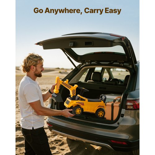 Rutschauto 25 kg Baggerauto mit Helm für Kleinkinder | EU