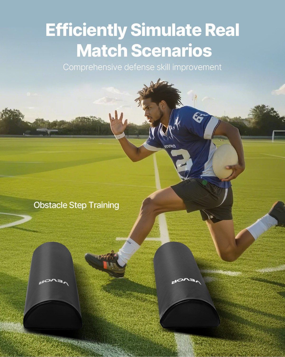 Football Tackling Dummy, 42.5 in PVC Step Over Dummy, High-Density Sponge Blocking Pad Equipment, Heavy Duty Tackle Dummies with Handles, Great for Footwork Drills Sports Training Practice, 2PCS