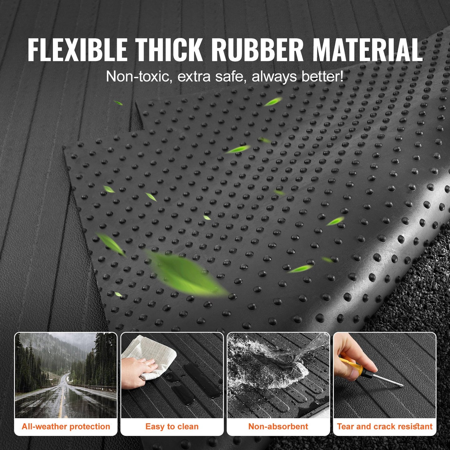 Truck Bed Mat, Fits 2015-2023 Ford F150 5.5 FT Short Bed, 66.5" x 64" Rubber Truck Mat, 1/4" Thick Bed Mat Car Accessories for All-Weather Protection, Prevent Slipping or Damage