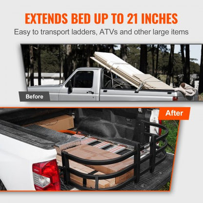 Truck Bed Extender, infällbar bakluckeförlängare i aluminium, 55,5"-68", Passar till Ford Super Duty, F150, Dodge Ram 1500/2500/3500, Toyota Tundra, Nissan Titan, Chevrolet Silverado, GMC Sierra |  EU