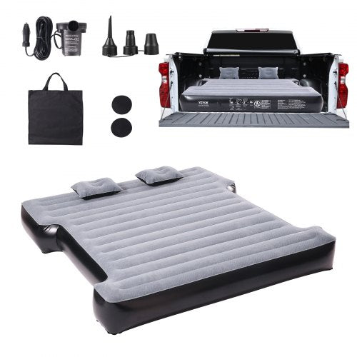 Truck Bed Air Mattress, for 5.5-5.8 ft Full Size Short Truck Beds, Inflatable Air Mattress Camping Bed with 12V Air Pump 2 Pillows, Carry Bag, for Silverado, RAM, F Series, Sierra, Titan, Tundra