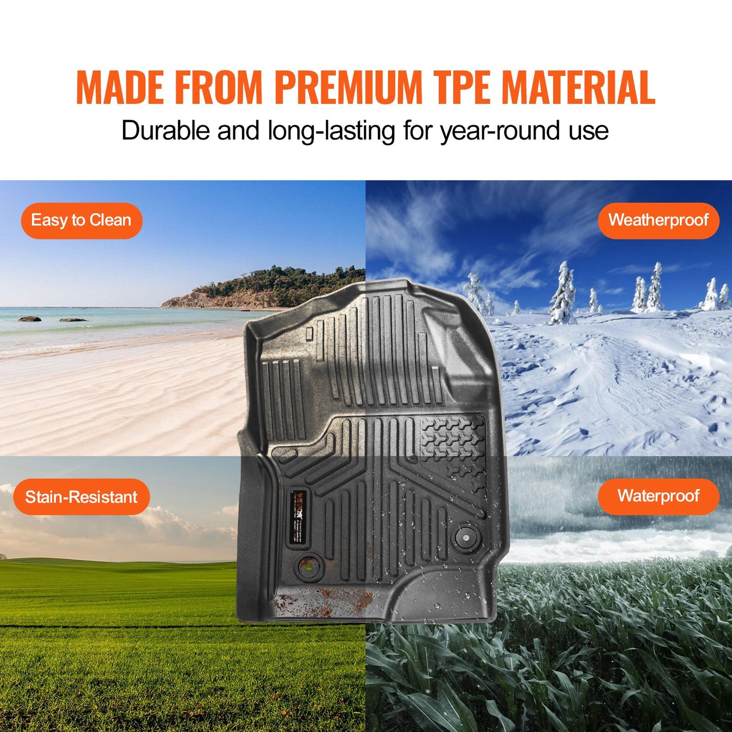 Automotive Golvmattor Passar till Ford F-250/F-350/F-450 2017-2022 3 st