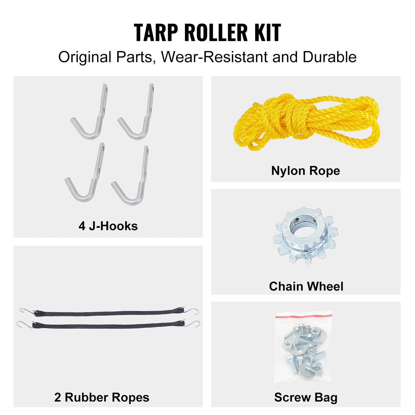Hand Crank Tarp Roller Kit, 64" to 104" Wide, Aluminum Alloy, Manual Cab Level Dumper Tarp Roller with 7" Sponge Wrapped Handle, Perfect for Dump Trucks, Trailers, Garbage Trucks (No Tarp)