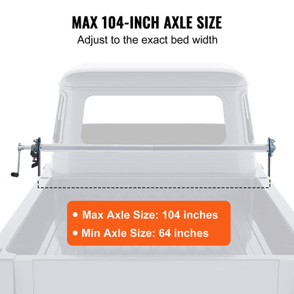Hand Crank Tarp Roller Kit, 64" to 104" Wide, Aluminum Alloy, Manual Cab Level Dump Truck Tarp Roller with 7" Sponge-Wrapped Handle, Perfect for Dump Trucks, Trailers, Trash Haulers (No Tarp)