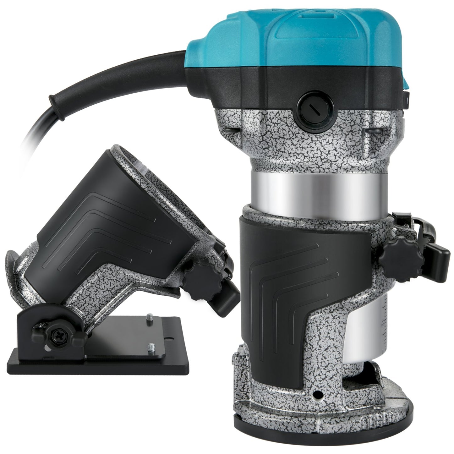 Fräswerkzeug, 710-W-Holzfräser, Fräser für die Holzbearbeitung mit 3 Fräshülsen, Holzfräserwerkzeug mit fester &amp; Tauch- &amp; Neigungs- &amp; Versatzbasis, Holzbearbeitungsfräser mit Aluminiumgehäuse &amp; variabler Rotationsgeschwindigkeit