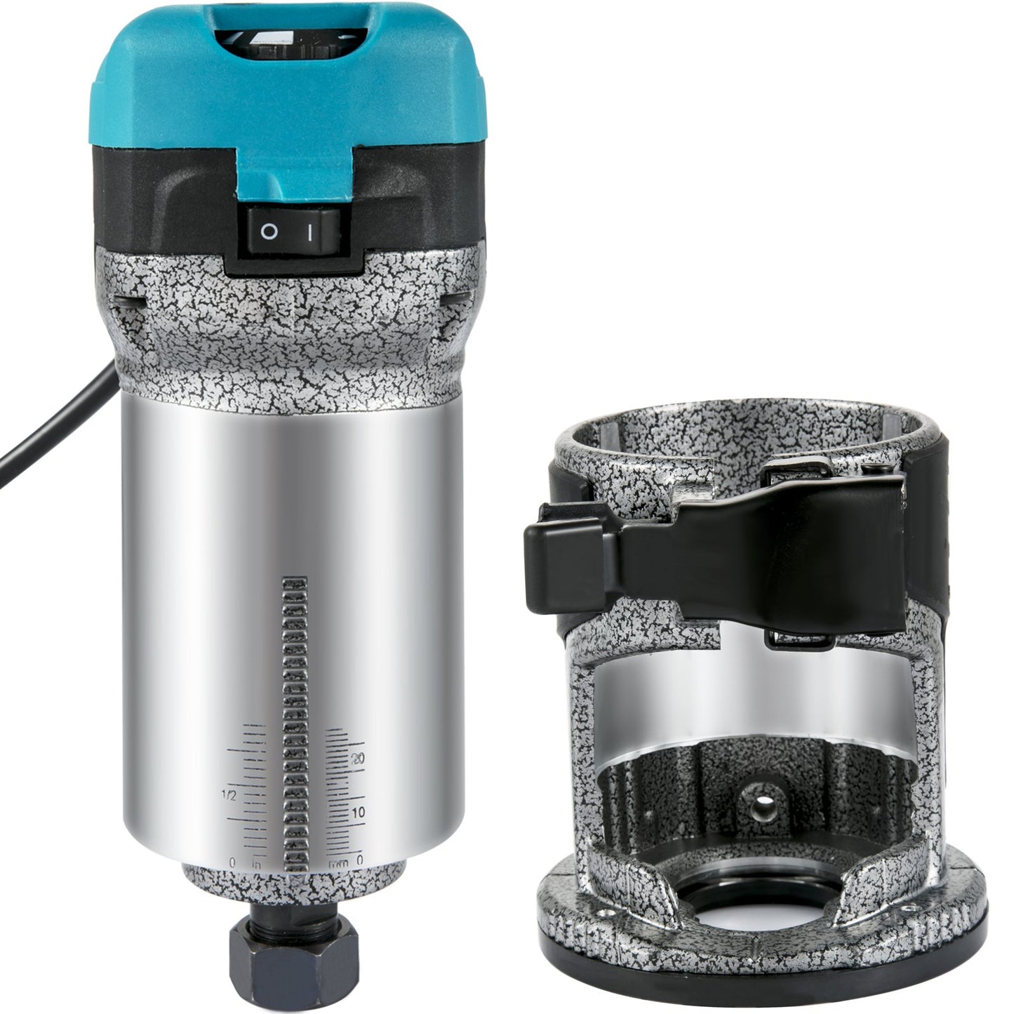 Oberfräse, 710W Oberfräse, Oberfräse für Holzbearbeitung mit drei Fräshülsen, Holzfräse mit fester Basis, Oberfräse für Holzbearbeitung mit Aluminiumgehäuse und 13000 - 33000 U/min Drehzahl