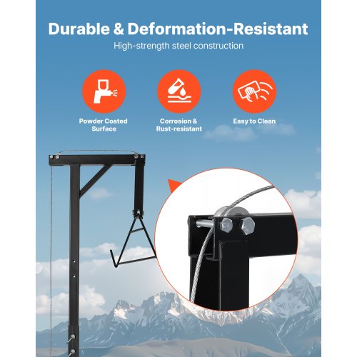 lastbilshitch viltlyft, 180 kg lastkapacitet, jakthjortlyft med 5 cm mottagare, 360 graders svängbar axel och justerbar höjd, inkluderar gambrelvinsch för flåing och rengöring av vilt |  EU