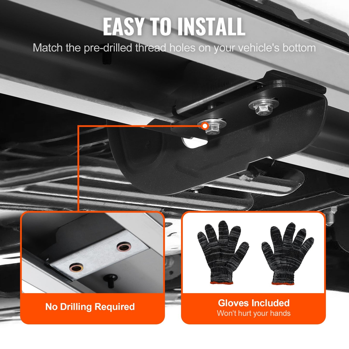 Trittbretter, 6-Zoll-Trittbretter, kompatibel mit 2007–2018 Chevy Silverado/GMC Sierra 1500 Crew Cab/2019 2500HD 3500HD 1500 LD, 201 Edelstahl-Seitentrittbretter, Nerf Bars, 500 Pfund Kapazität, 2er-Pack.