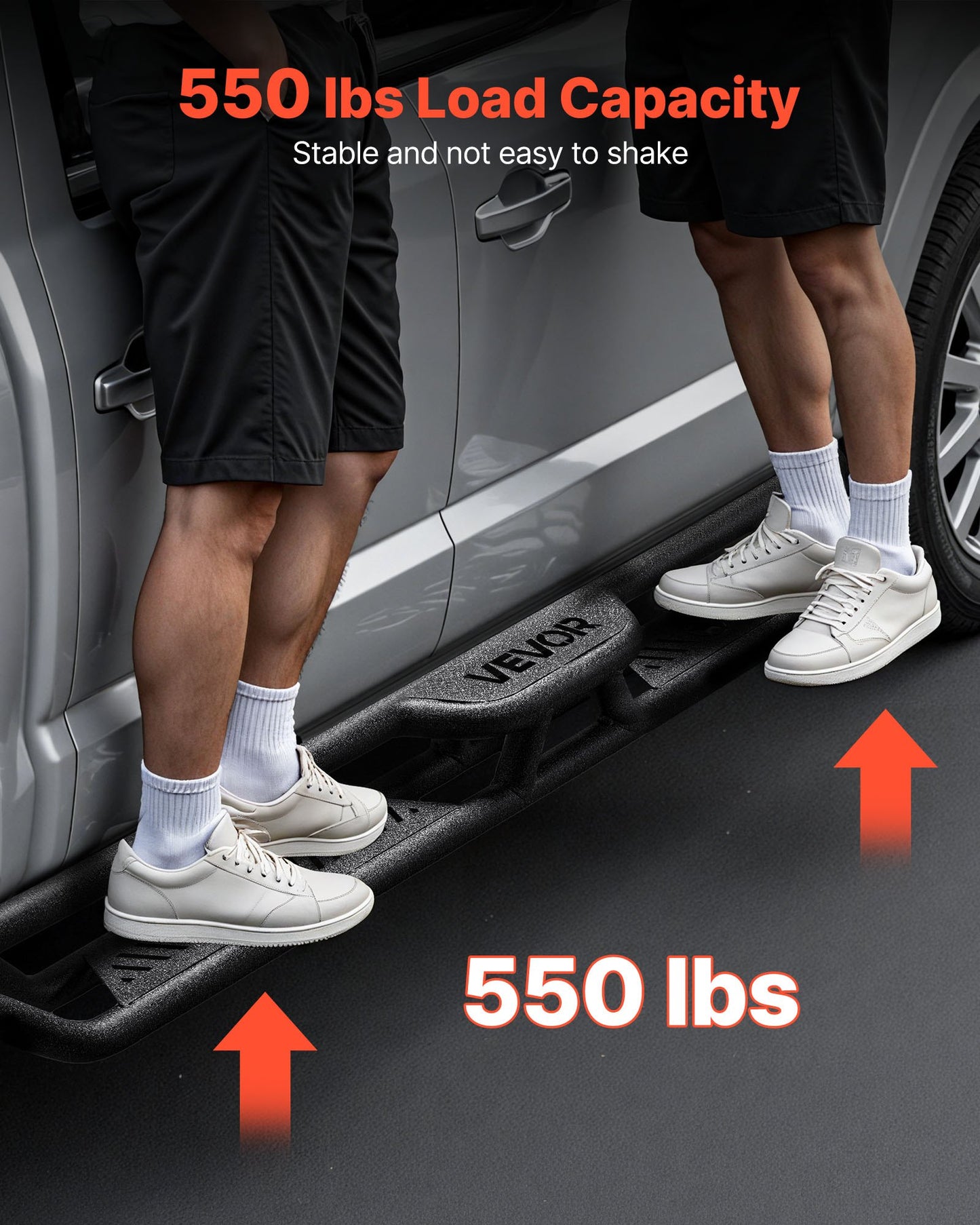 Running Boards, 6 Inches Side Steps Compatible with 2007-2018 Jeep Wrangler JK 4 Door, Black Carbon Steel Nerf Bars, 550 lbs Load Capacity, Wide Non-Slip Hollow Surface with Rustproof Coating
