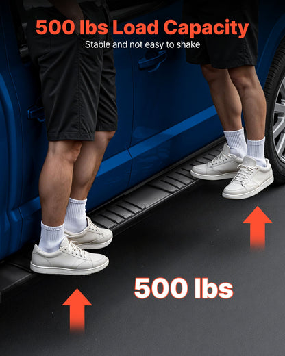 Running Boards, 6 Inches Side Steps Compatible with 2009-2018 Dodge Ram 1500 Crew Cab, 2010-2025 Dodge Ram 2500 3500 Crew Cab(Not Fit 2019-2025 Ram 1500 New Body), Black Textured Aluminum Alloy Nerf Bars, 500 lbs Load Capacity