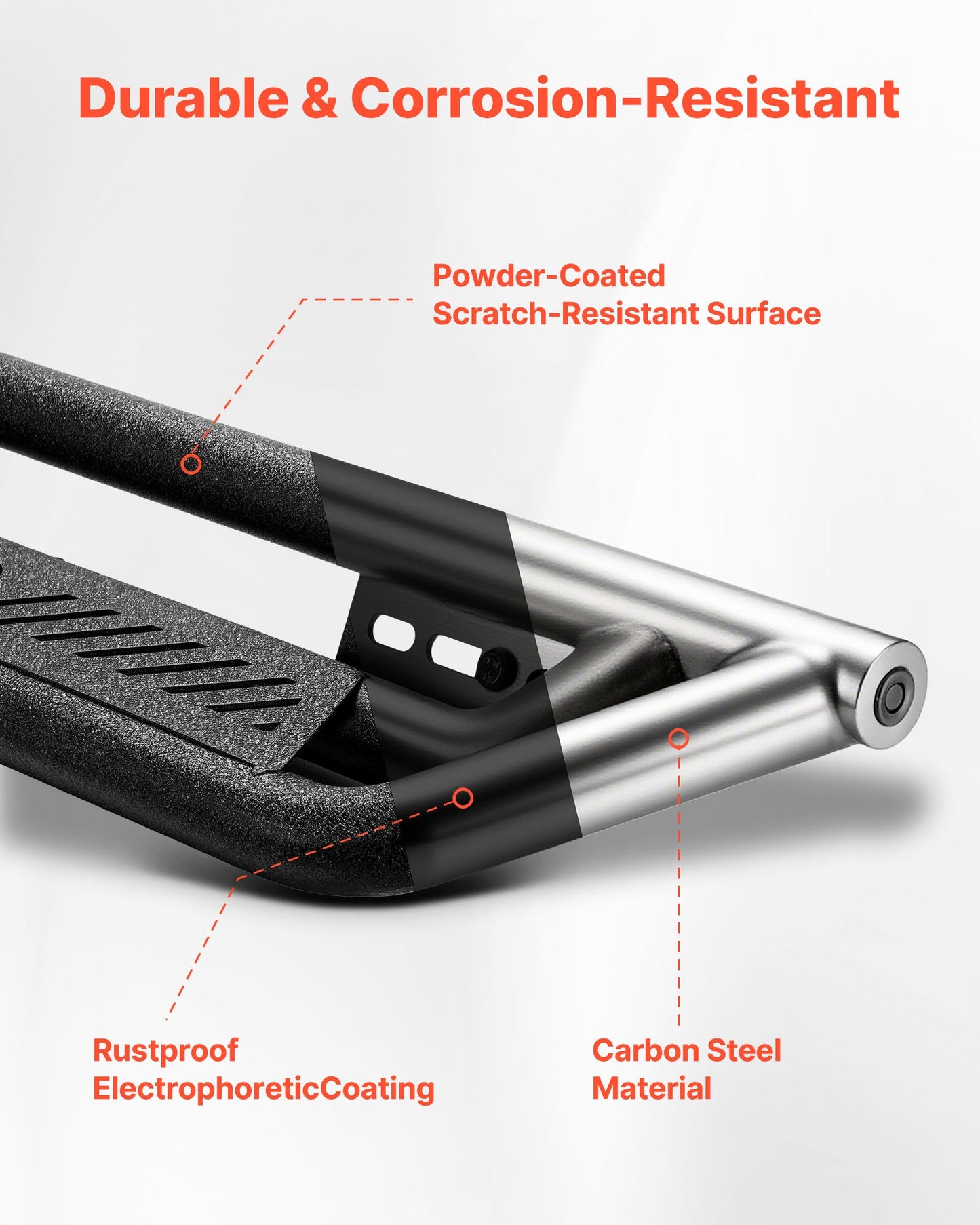 Running Boards, 6 Inches Side Steps Compatible with 2009-2018 Dodge Ram 1500 Crew Cab, 2010-2025 Dodge Ram 2500 3500 Crew Cab(Not Fit 2019-2025 Ram 1500 New Body), Wide Non-Slip Black Carbon Steel Nerf Bars, 550 lbs Load Capacity