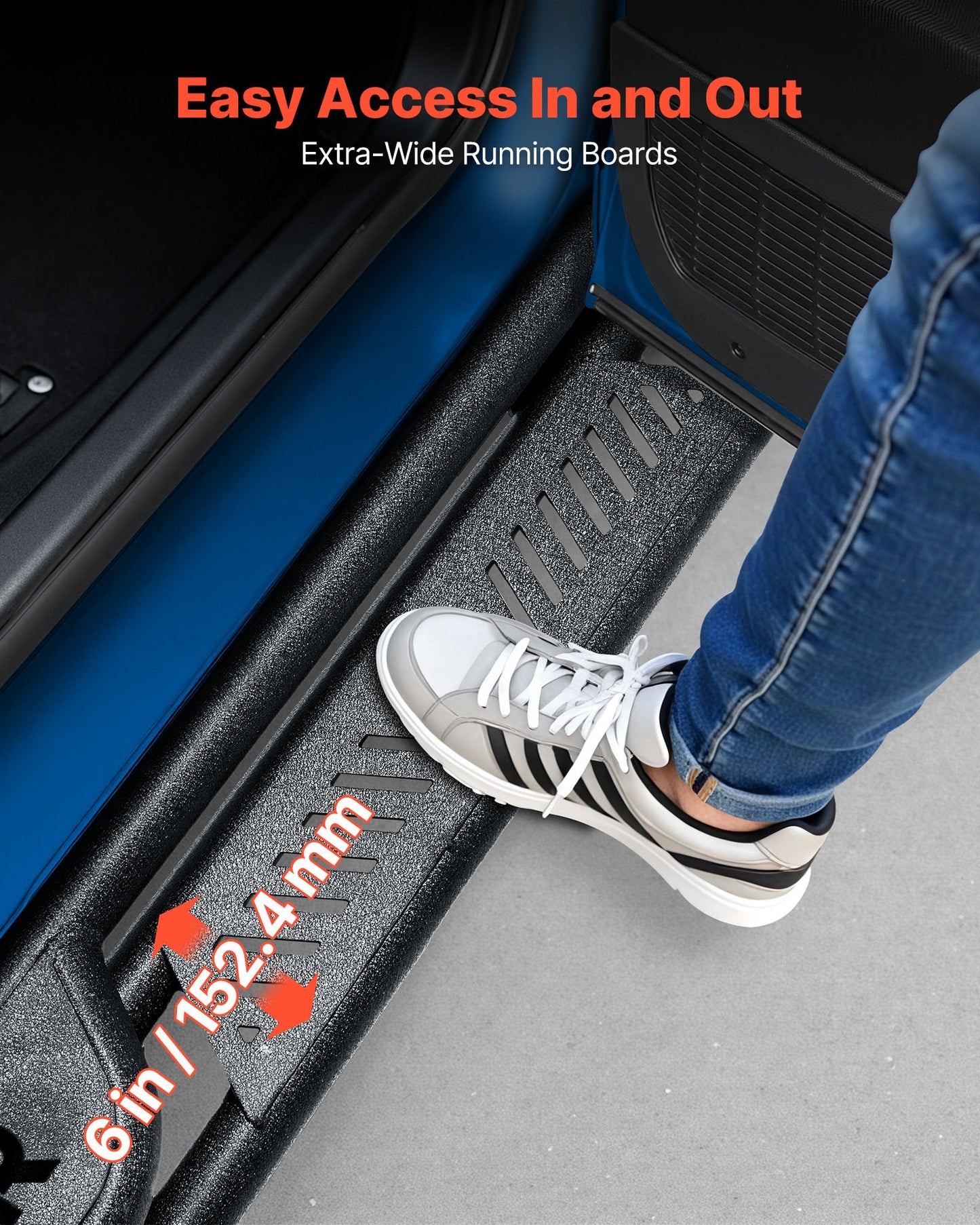 Running Boards, 6 Inches Side Steps Compatible with 2009-2018 Dodge Ram 1500 Crew Cab, 2010-2025 Dodge Ram 2500 3500 Crew Cab(Not Fit 2019-2025 Ram 1500 New Body), Wide Non-Slip Black Carbon Steel Nerf Bars, 550 lbs Load Capacity