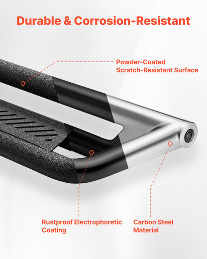 Running Boards, 6 Inches Side Steps Compatible with 2015-2025 Chevy Colorado/GMC Canyon Crew Cab, Black Carbon Steel Nerf Bars, 550 lbs Load Capacity, Non-Slip Hollow Surface Rustproof Coating