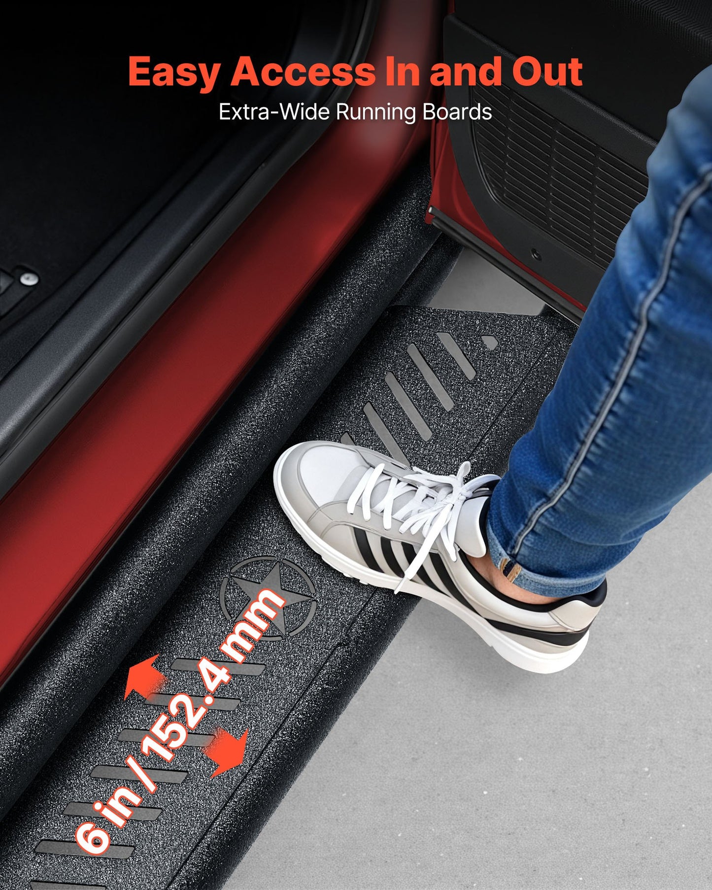 Running Boards, 6 Inches Side Steps Compatible with 2015-2025 Chevy Colorado/GMC Canyon Crew Cab, Black Carbon Steel Nerf Bars, 550 lbs Load Capacity, Non-Slip Hollow Surface Rustproof Coating