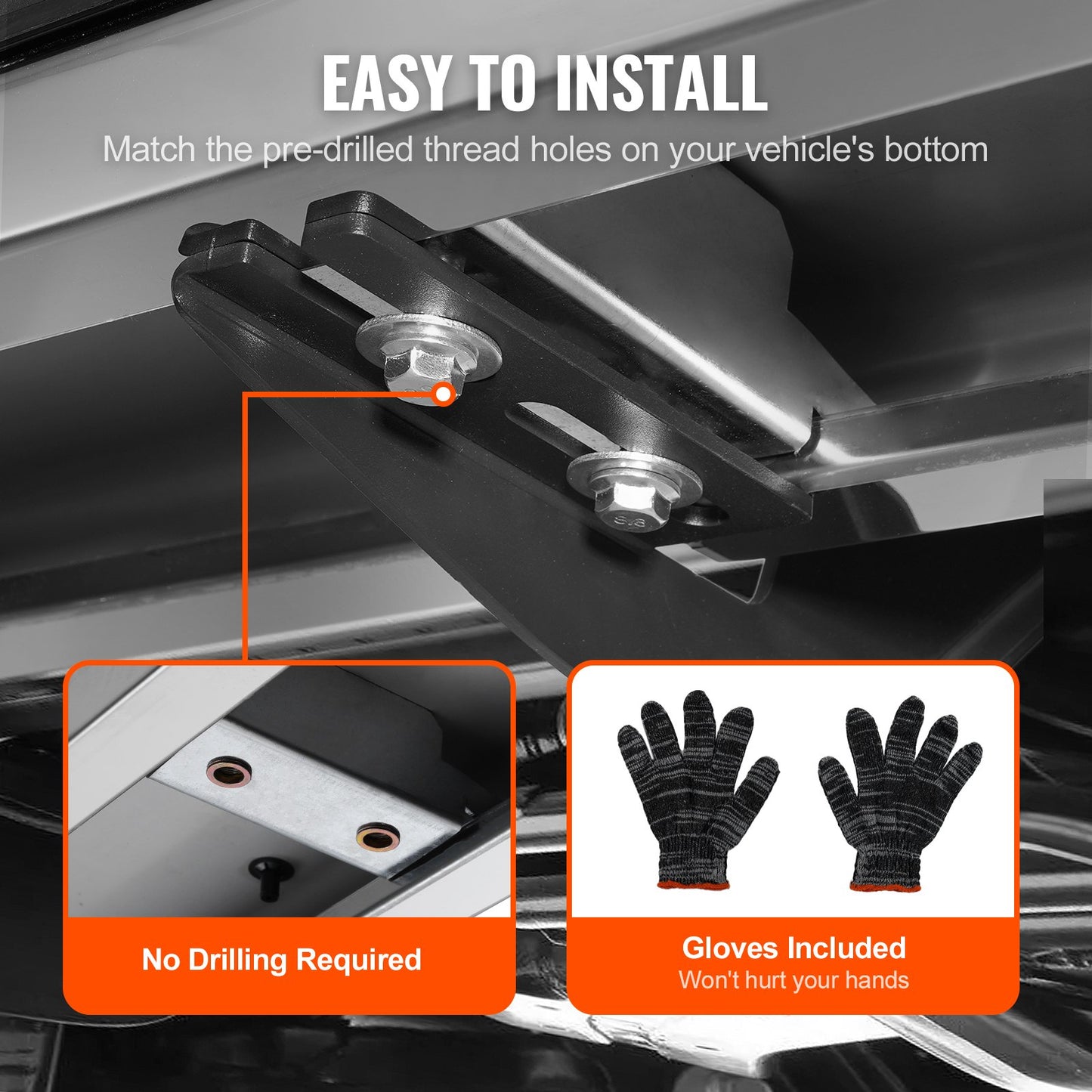 Trittbretter, 6-Zoll-Trittbretter, kompatibel mit 2015–2023 Ford F150-Crew Cab/2017–2023 Ford F-250 F-350 Super Duty Crew Cab, 201 Edelstahl-Seitentrittbretter, Nerf Bars, 500 Pfund Kapazität, 2 Stück