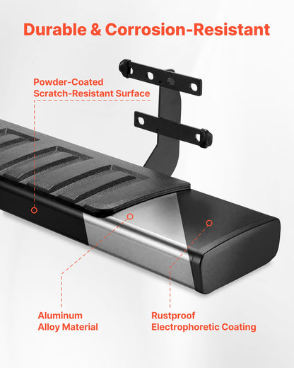 Running Boards, 6 Inches Side Steps Compatible with 2019-2025 Dodge Ram 1500 Crew Cab(Not Fit 2019-2025 1500 Classic), Black Aluminum Alloy Nerf Bars, 500 lbs Load Capacity, Non-Slip Textured Surface with Rustproof Coating