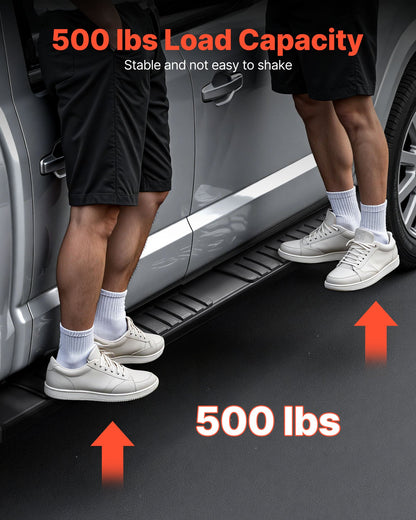 Running Boards, 6 Inches Side Steps Compatible with 2019-2025 Dodge Ram 1500 Crew Cab(Not Fit 2019-2025 1500 Classic), Black Aluminum Alloy Nerf Bars, 500 lbs Load Capacity, Non-Slip Textured Surface with Rustproof Coating