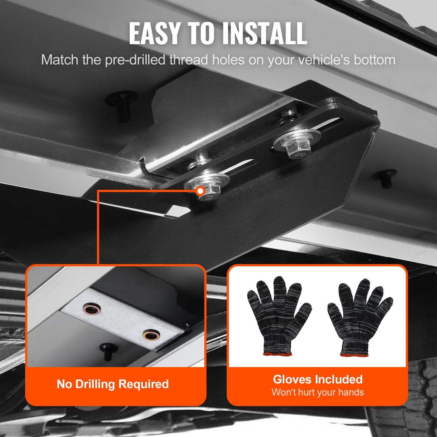 Löpbrädor, 6" stegstänger kompatibla med 2019-2023 Chevy Silverado/GMC Sierra 1500/2020-2024 Silverado/Sierra 2500/3500HD Crew Cab, 201 rostfria sidosteg Nerf-stänger, 2 stycken, 500 LBS