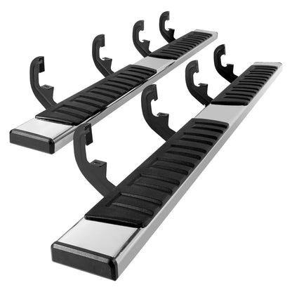 Löpbrädor, 6" stegstänger kompatibla med 2019-2023 Chevy Silverado/GMC Sierra 1500/2020-2024 Silverado/Sierra 2500/3500HD Crew Cab, 201 rostfria sidosteg Nerf-stänger, 2 stycken, 500 LBS