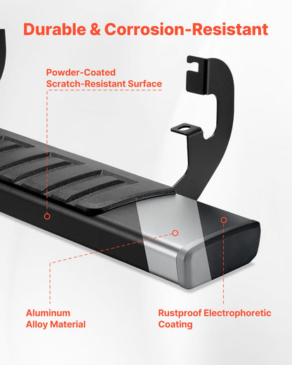 Running Boards, 6 Inches Side Steps Compatible with 2019-2025 Chevy Silverado/GMC Sierra 1500 Crew Cab, 20-25 Chevy Silverado/GMC Sierra 2500HD 3500HD Crew Cab, Black Textured Aluminum Nerf Bars