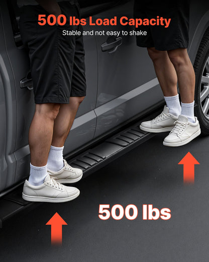 Running Boards, 6 Inches Side Steps Compatible with 2019-2025 Chevy Silverado/GMC Sierra 1500 Crew Cab, 20-25 Chevy Silverado/GMC Sierra 2500HD 3500HD Crew Cab, Black Textured Aluminum Nerf Bars