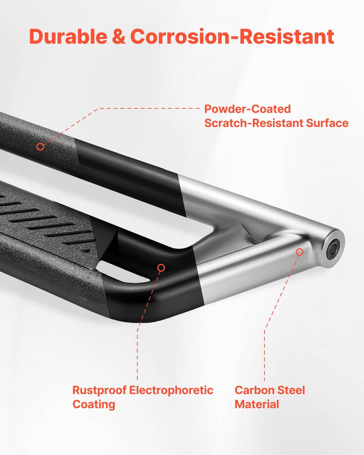 Running Boards, 6 Inches Side Steps Compatible with 2024-2025 Toyota Tacoma Double Cab, Black Carbon Steel Nerf Bars, 550 lbs Load Capacity, Wide Non-Slip Hollow Surface with Rustproof Coating