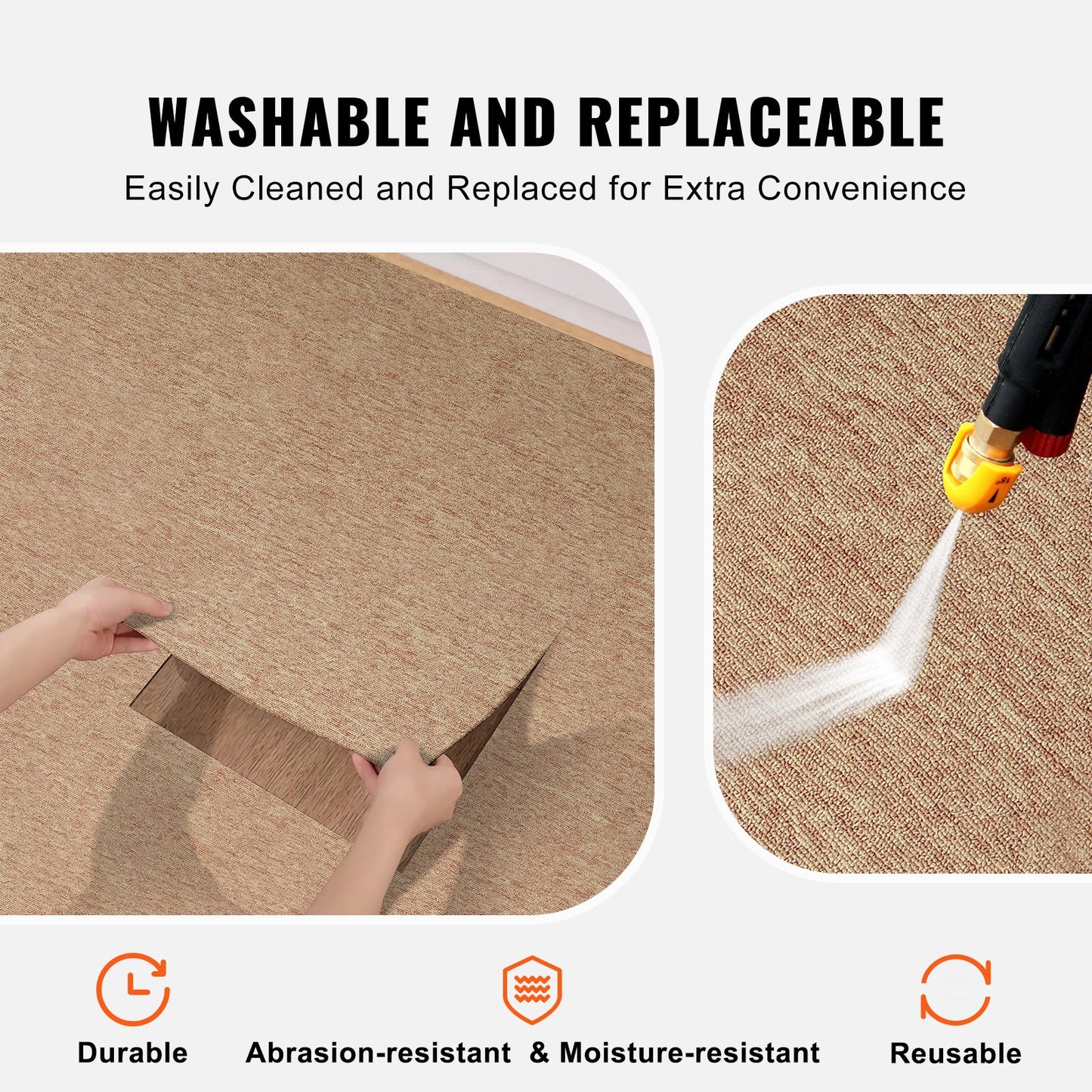 Wiederverwendbare Teppichfliesen, 50,8 x 50,8 cm, mit Polsterung, weich gepolsterte Teppichfliesen, einfache Installation zum Selbermachen für Schlafzimmer, Wohnzimmer, drinnen und draußen (16 Fliesen, dunkelbraun)