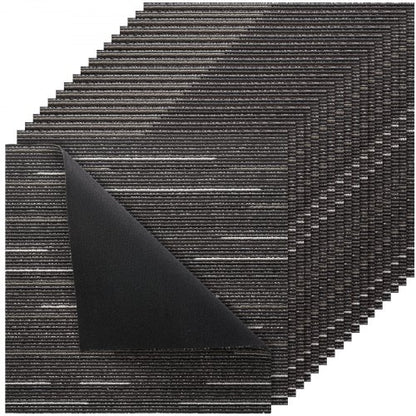 Carpet Tiles Reusable 24x24 inch, 24 PCS Modular Carpet Square Rug, Commercial Floor Soft Padded for Seamless Cover 96sq.ft, Easy DIY Replacement for Living Room Bedroom Office Indoor,Gray