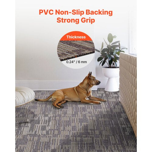 Mattplattor Återanvändbara 610x610 mm, 24 ST Modulär Matta Fyrkantig Matta, Kommersiell Golv Mjuk Vaddering För Sömlöst Överdrag 8,9㎡, Enkelt Gör-det-själv-Ersättning För Vardagsrum Sovrum Inomhus, Grå & Brun |  EU