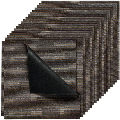 Carpet Tiles Reusable 24x24 inch, 24 PCS Modular Carpet Square Rug, Commercial Floor Soft Padded for Seamless Cover 96sq.ft², Easy DIY for Living Room Bedroom Office Indoor,Gray & Brown