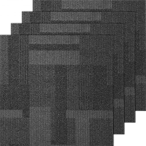 Carpet Tiles Reusable, 24"x 24"Carpet Squares With Padding Attached, Soft Padded Carpet Tiles, Easy Install DIY for Bedroom Living Room (24Tiles, Mixed Gray)