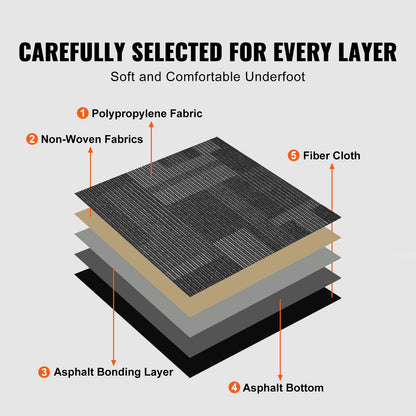 Carpet Tiles Reusable, 24"x 24"Carpet Squares With Padding Attached, Soft Padded Carpet Tiles, Easy Install DIY for Bedroom Living Room (24Tiles, Mixed Gray)