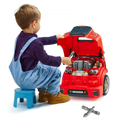Motorspielzeug Kindermechaniker-Autoreparaturset mit abnehmbaren Teilen Rot | EU