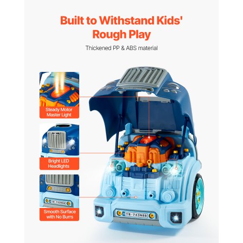 Motorleksak Barnmekaniker Bilreparationsset med Avtagbara Delar Blå |  EU